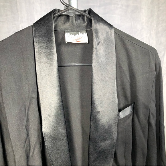 VINTAGE 80s Sz Small Black Cropped Tuxedo Style Jacket - Picture 4 of 6